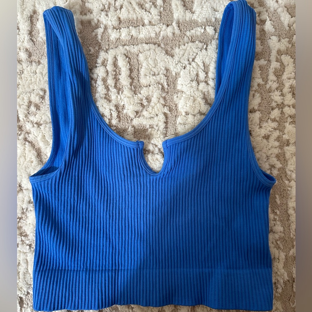 NWOT Blue Tilly’s Cropped Tank Top